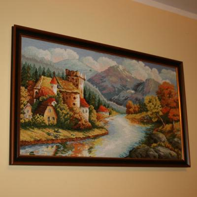 Obraz zamek nad rzeką
